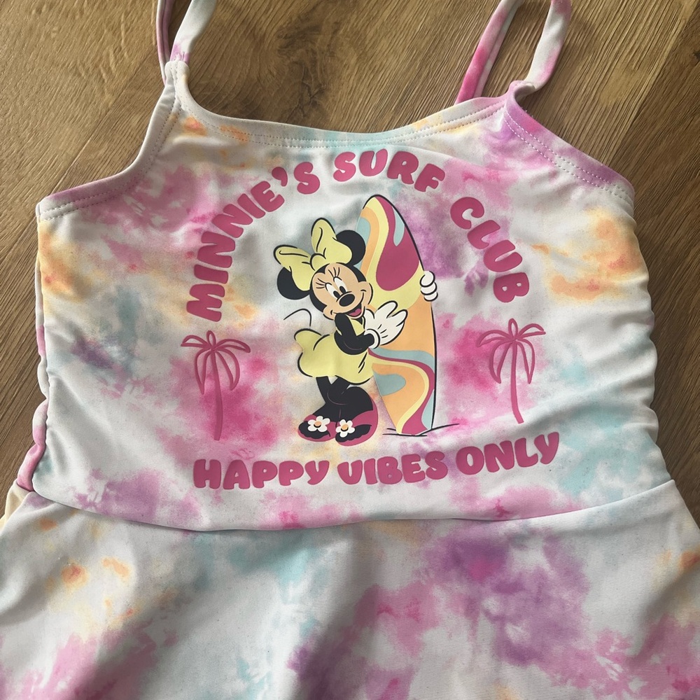 5/$25 Minnie Mouse Pink and Tie-Dye Swimsuit - Picture 5 of 8